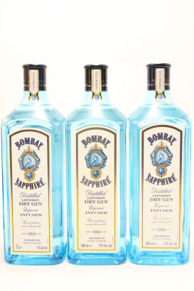 (3) Bombay Sapphire Gin, 1000ml