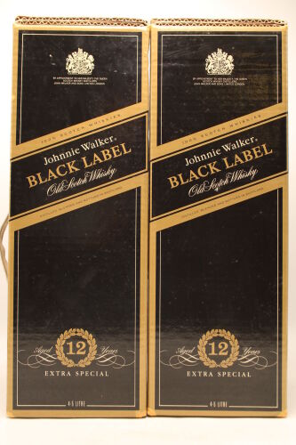 (2) Johnnie Walker Black Label 12YO Scotch Whisky, 43% ABV, 4500ml