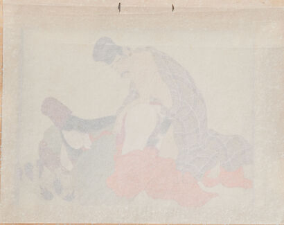 A Japanese Shunga Painting (on silk)