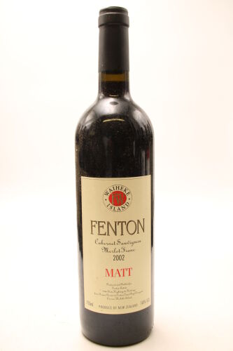 (1) 2002 Fenton Cabernet Sauvignon Merlot Franc, Waiheke Island