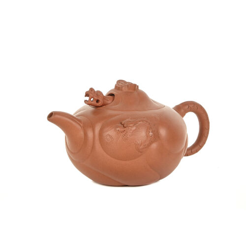 A Mid-20th Century Chinese Water Dragon Yixing Tea Pot