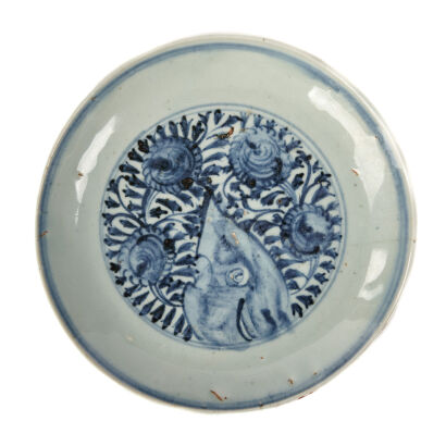 An Early-17th Century Chinese Blue and White Porcelain Plate