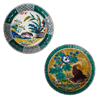 Two Japanese Kutani Plates