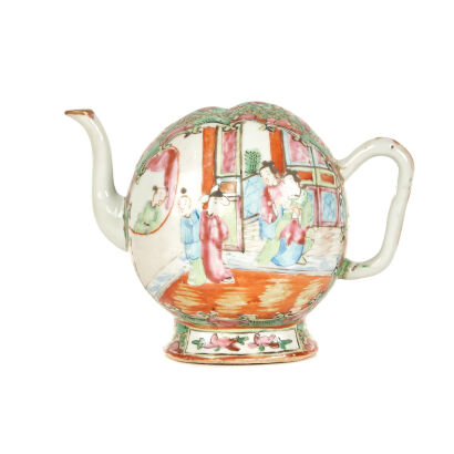 A 19th Century Chinese Canton Porcelain Tea Pot