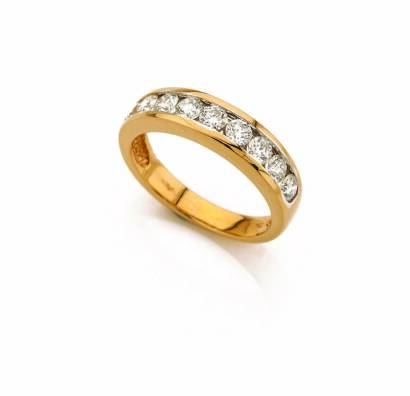 A Yellow Gold and Diamond Ring