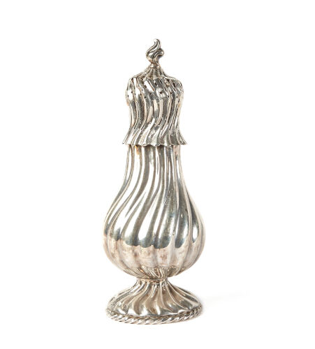 A Dutch Sterling Silver Sugar Caster