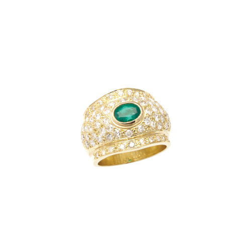 18ct Emerald and Diamond Ring