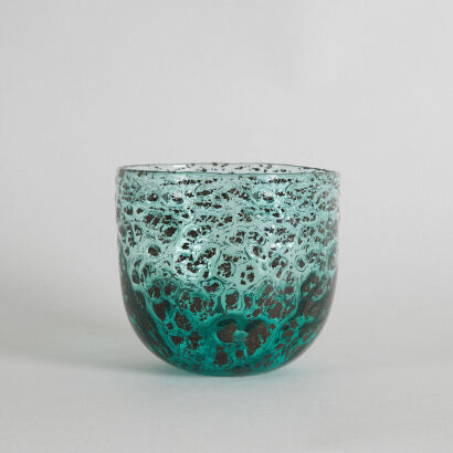 A Murano Green and Black Lava Vase