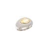 18ct Gold and Platinum Fancy Yellow Marquise Cut Diamond Ring