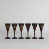 A Set of Six Mid Century Hand Painted Lacquered Glasses