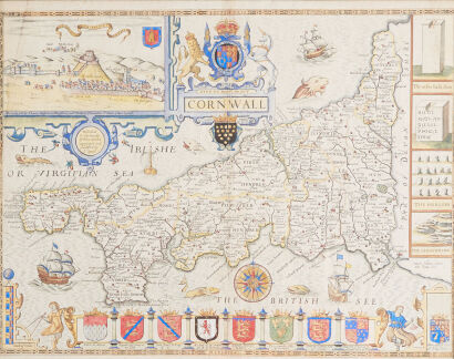 Old Map of Cornwall in 1611 by Speed