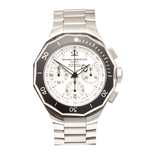 A Stainless Steel Baume & Mercier Riviera Wristwatch