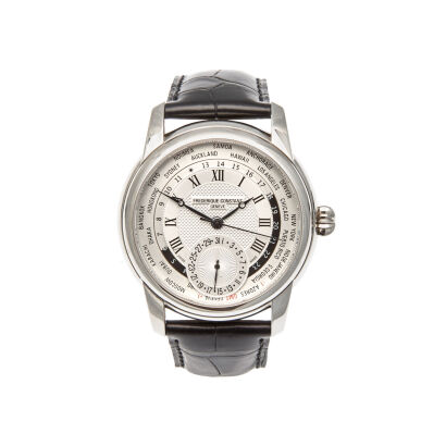 A Stainless Steel Frederique Constant Worldtimer Wristwatch