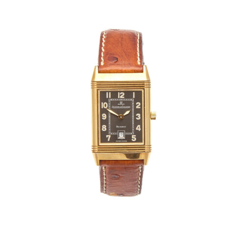 A Gold Jaeger-LeCoultre Reverso Wristwatch