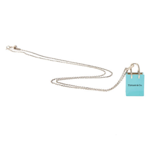 A Tiffany & Co. Blue Bag Charm on Chain 