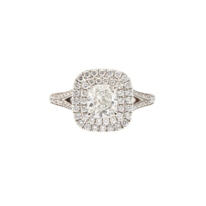 Platinum 1.02ct 'F' Colour, 'IF" Clarity GIA certifed Diamond Cluster Ring 
