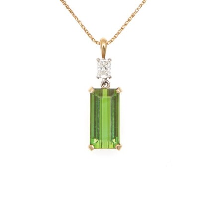 18ct Tourmaline and Diamond Pendant