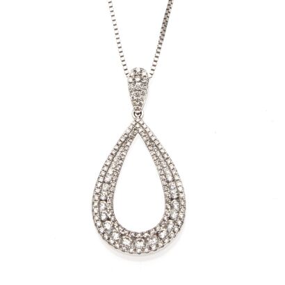 14ct Gold Diamond Drop Pendant