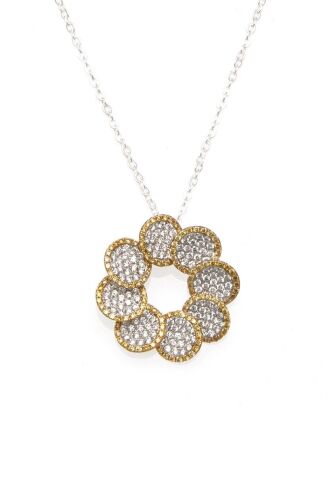18ct Fancy Yellow Diamond Flower Necklace