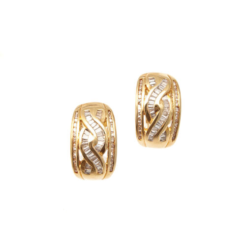 A Pair of Baguette Diamond Earrings