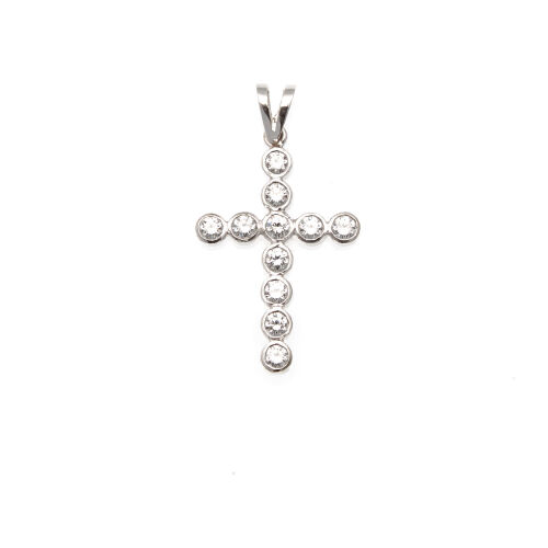 18ct White Gold Diamond Cross Pendant