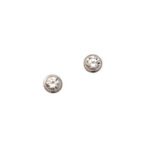 A Pair of 18ct White Gold Solitaire Diamond Stud Earrings