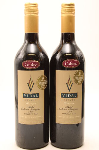 (2) 2000 Vidal Estate Reserve Merlot Cabernet Sauvignon, Gimblett Gravels