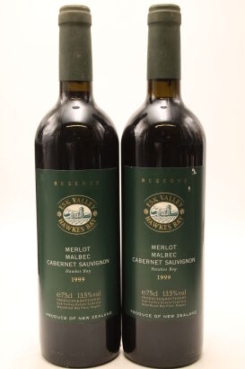 (2) 1999 Esk Valley Winemakers Reserve Merlot Cabernet Sauvignon Cabernet Franc, Gimblett Gravels