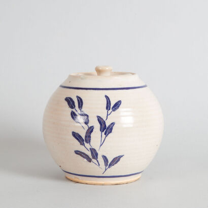 A Graeme Storm Japanese Style Blue and White Ovoid Jar