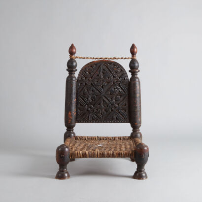 19th Century Northern Pakistani Traditional 'Swat Valley' Low Seat