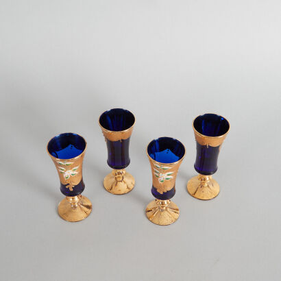 A Set of Four Venetian Liqueur Glasses