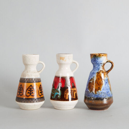 A Set of Three West German Vases