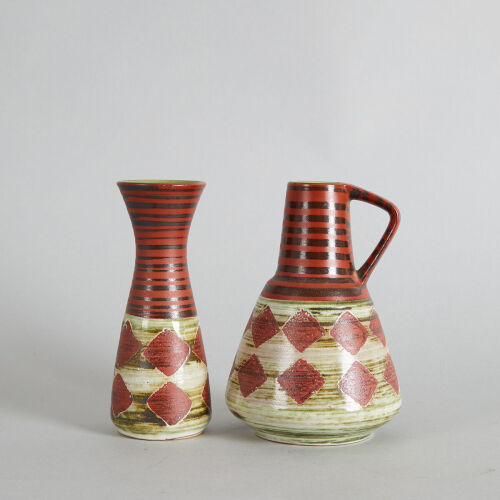 A Matching West German Jug and Vase