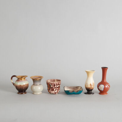 A Collection of Six Small Pieces of West German Pottery