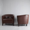 A Pair of Leather Italian Armchairs - 2