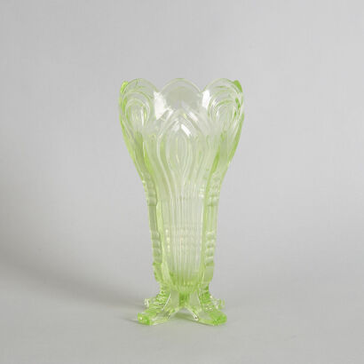 A Green Vintage Depression Glass Vase