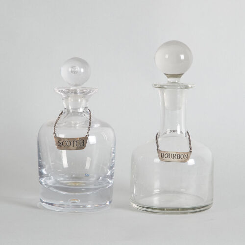 A Pair of Glass Decanters