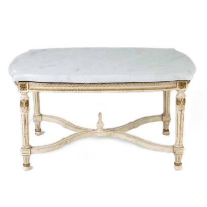 A White Marble Topped Coffee Table