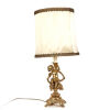 A French Style Brass Putti Lamp Base and Shade