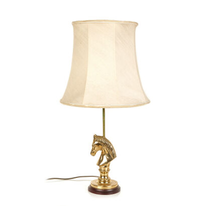 A Brass Horse Head Lamp