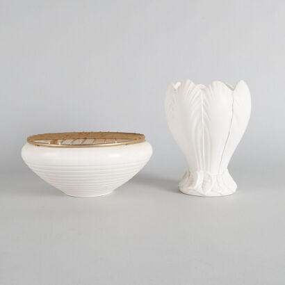 A Pair of Slip Cast Ceramics by Crown Lynn