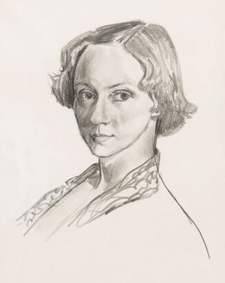 DENNIS NIGHT TURNER Untitled (Sketch of a Woman with Lace Collar)