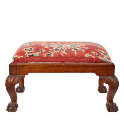 A Victorian Mahogany Footstool