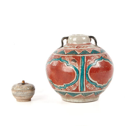 Two 14th Century Oriental Porcelain Pots