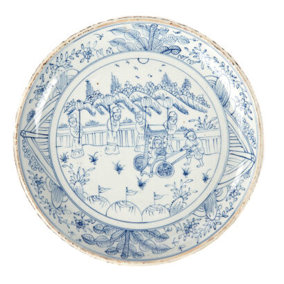 A Chinese Blue and White Porcelain Large Plate