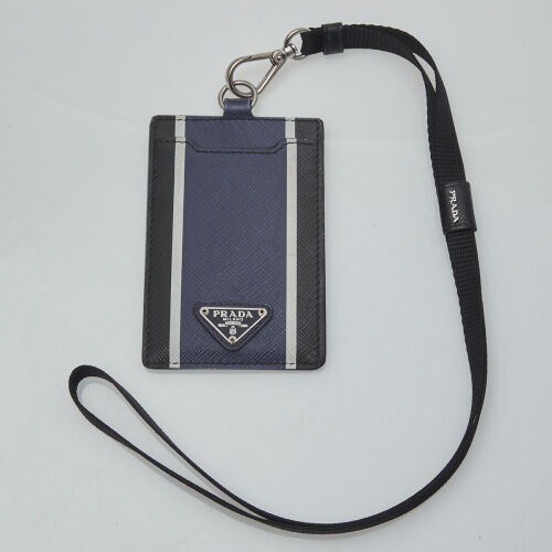 Prada Saffiano ID Card Holder and Lanyard