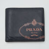 Prada Navy and Orange Saffiano Bifold Wallet