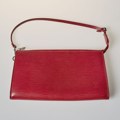 Louis Vuitton Red Epi Pochette Bag