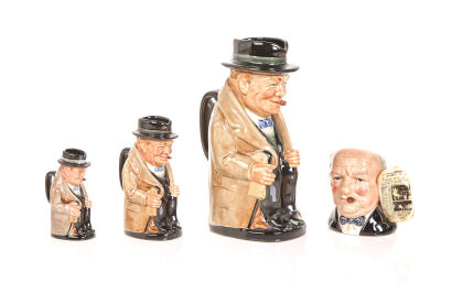 Four Winston Churchill Toby Jugs