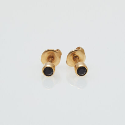 Gold Plated Red Stone Earrings